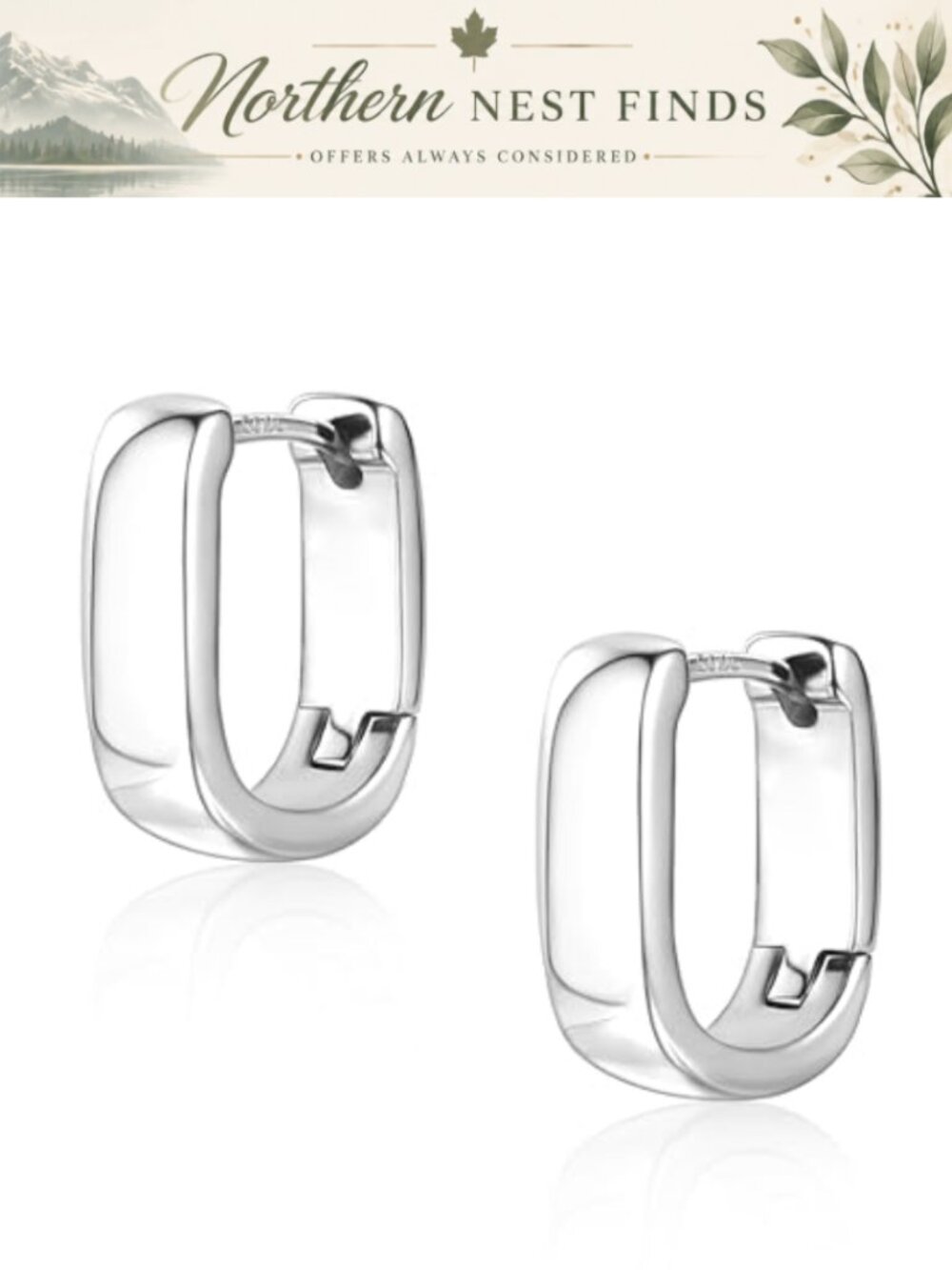 925 Sterling Silver Hoop Earrings Small Chunky Huggie Hoops